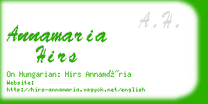 annamaria hirs business card